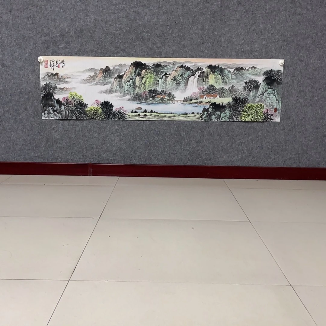 国画四尺对开136.35画芯 捡漏