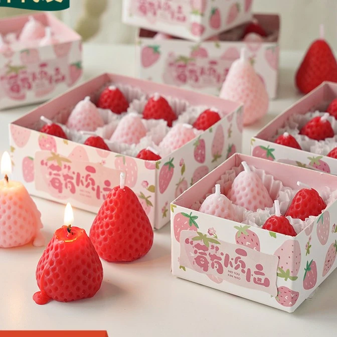 草莓香薰蜡烛伴手礼candle礼盒礼品创意生日礼物手工造型香氛