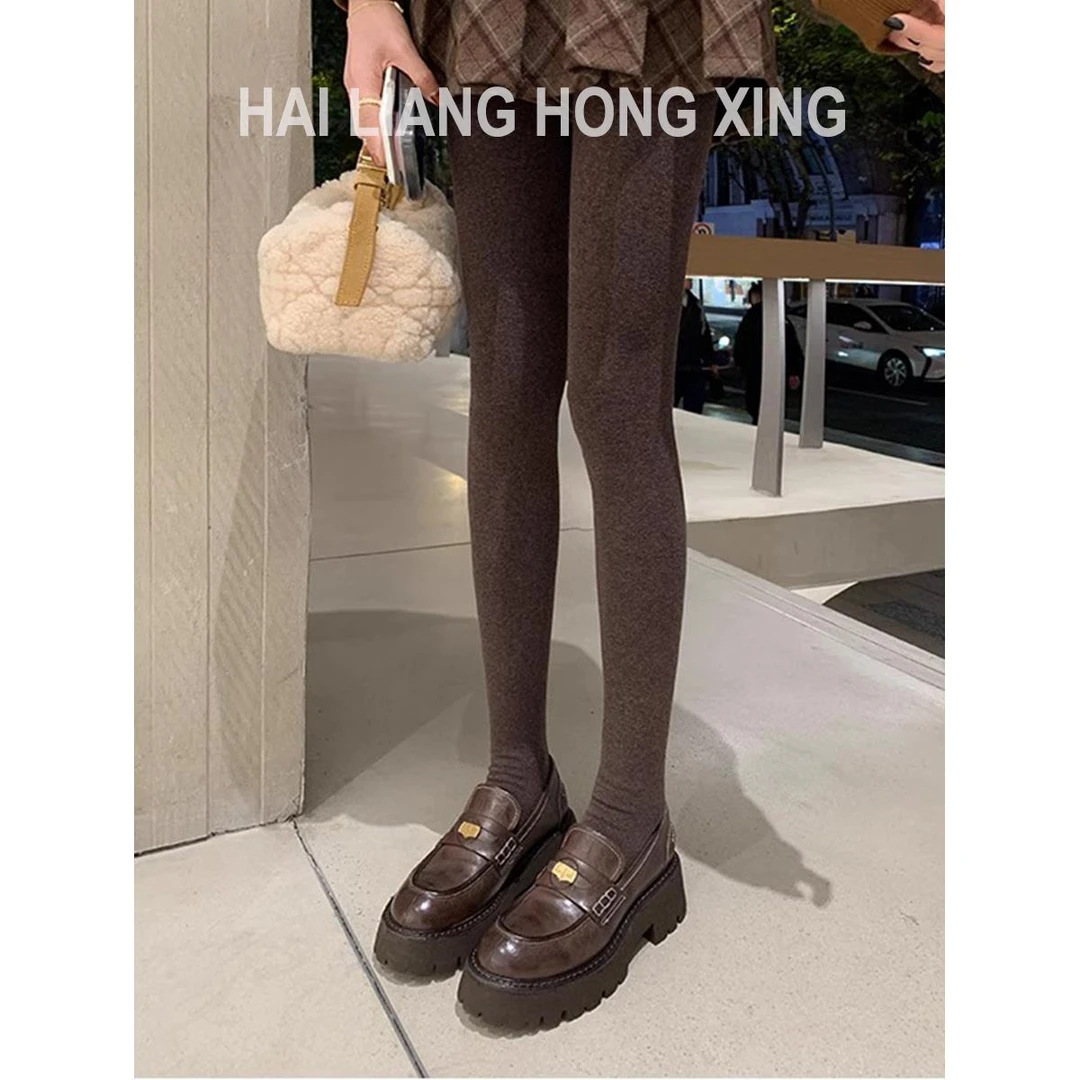 【DR官方正品】DR版~厚底增高乐福鞋女小金币一脚蹬英伦风小皮鞋