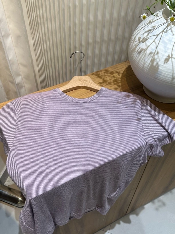 （华子精选）紫色条纹T恤