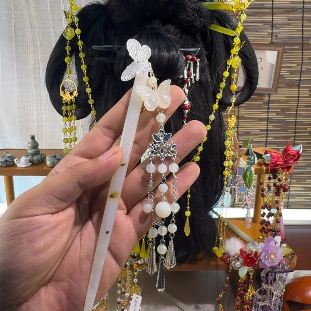蛇纹石玉合金发饰