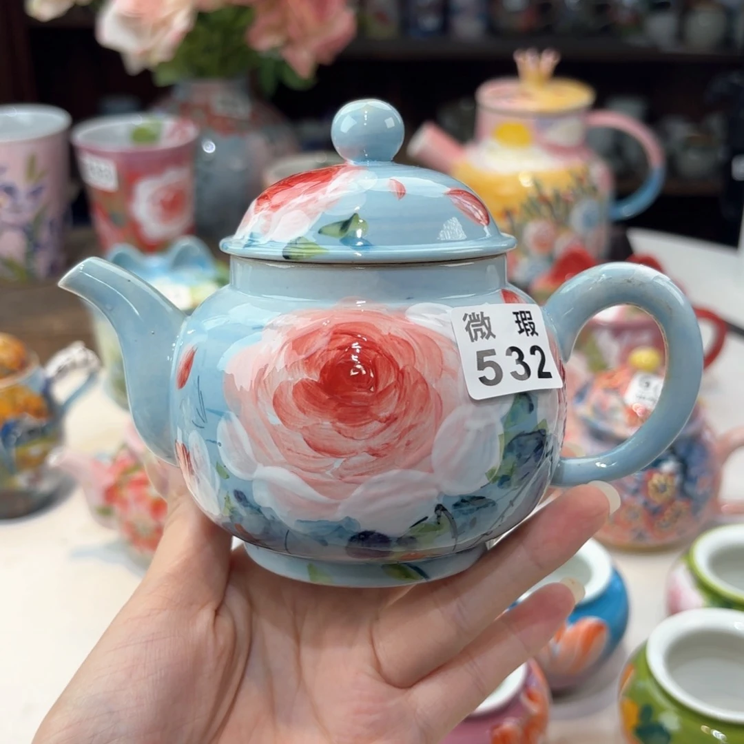 景德镇手绘高温釉下彩陶瓷茶具