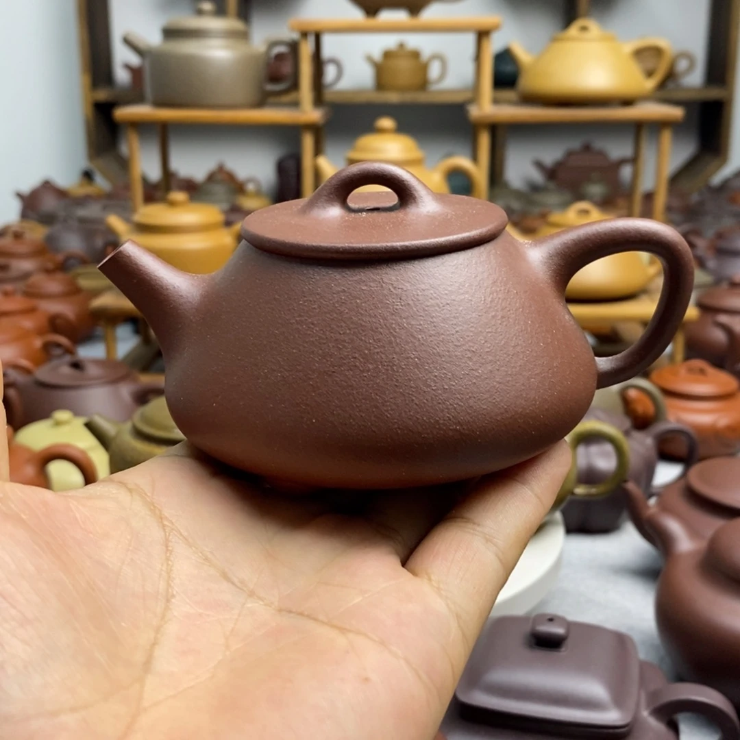 茶壶紫砂平盖石瓢壶