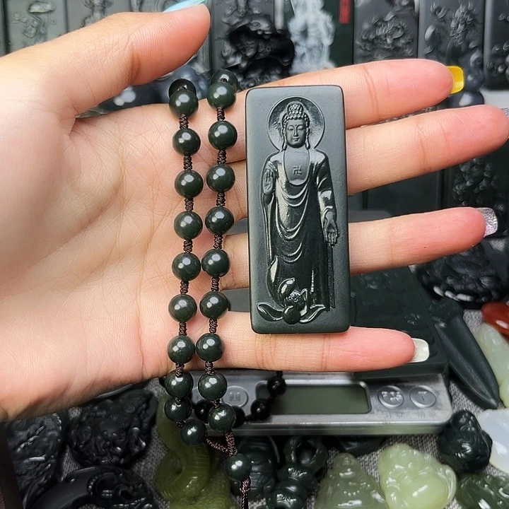 和田玉（青玉）颈饰未镶嵌美***忆