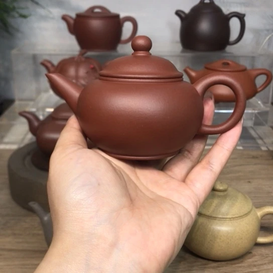 茶壶紫砂水平底槽清半手150cc