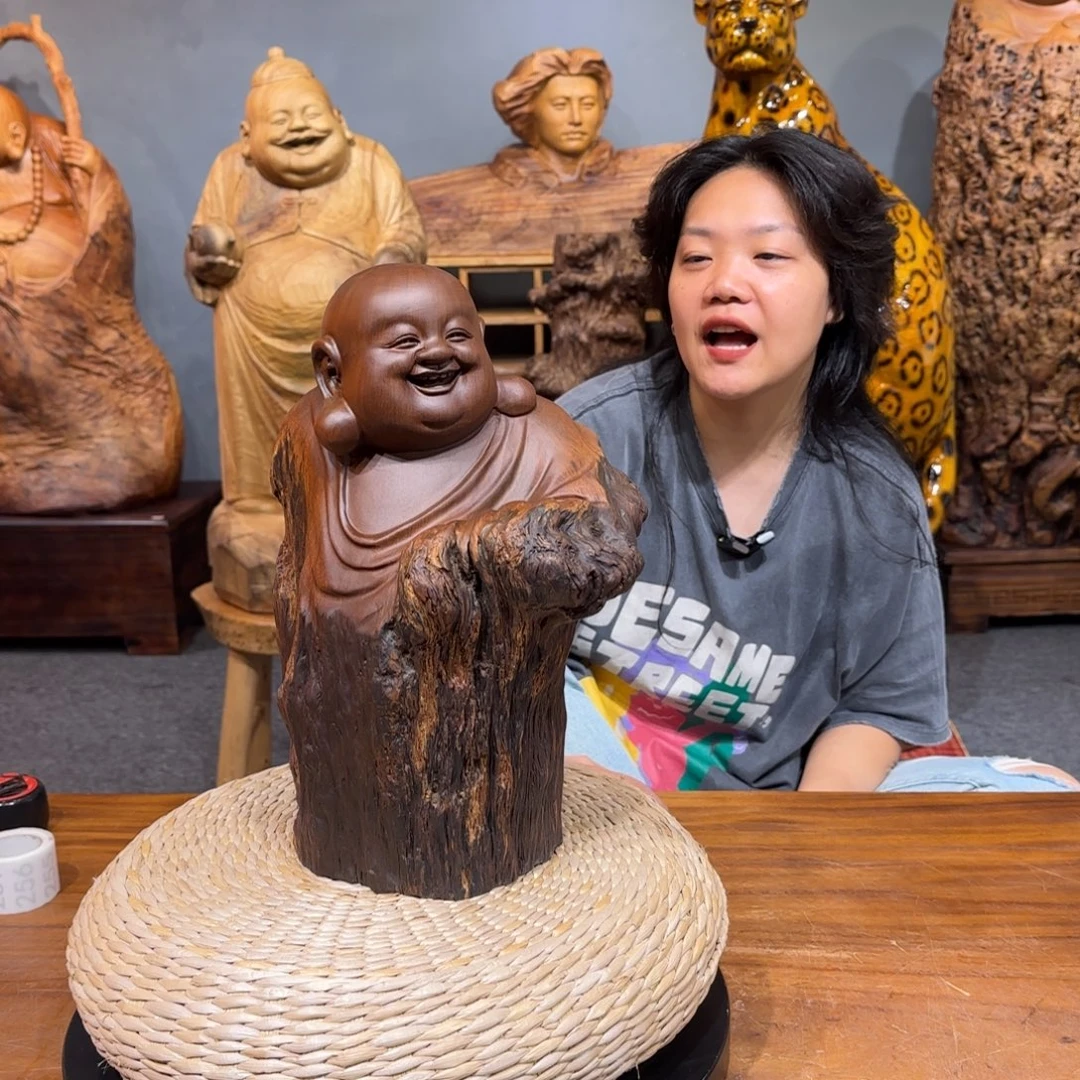 木娑罗木弥勒佛摆件