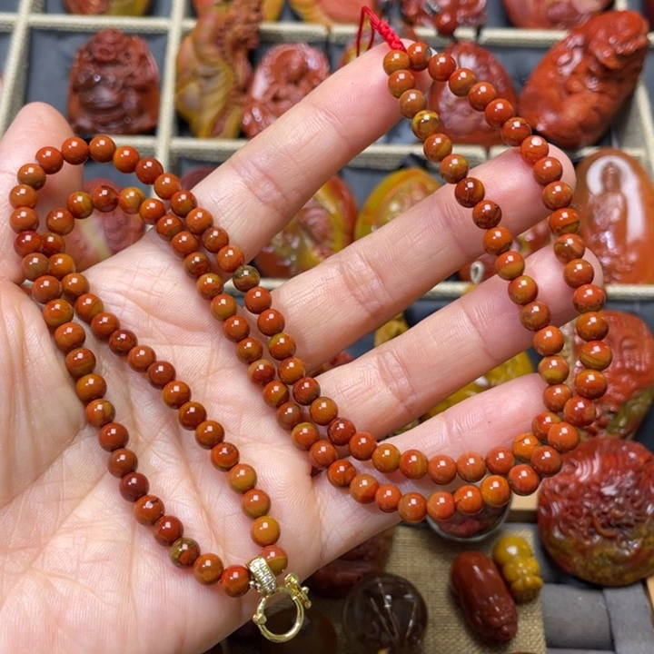 玛瑙/玉髓战国红项链未镶嵌