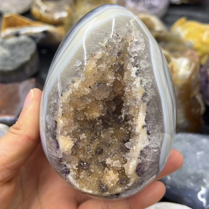未镶嵌珠宝半成品水晶彩晶蛋