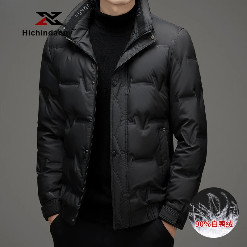 HICHIN休闲运动羽绒服男士冬季新款防寒保暖立领轻薄短款羽绒外套