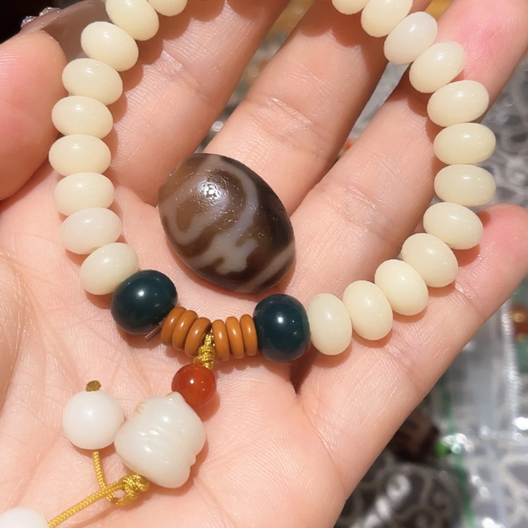 白玉菩提吊坠六*水白玉菩提手串手链项链
