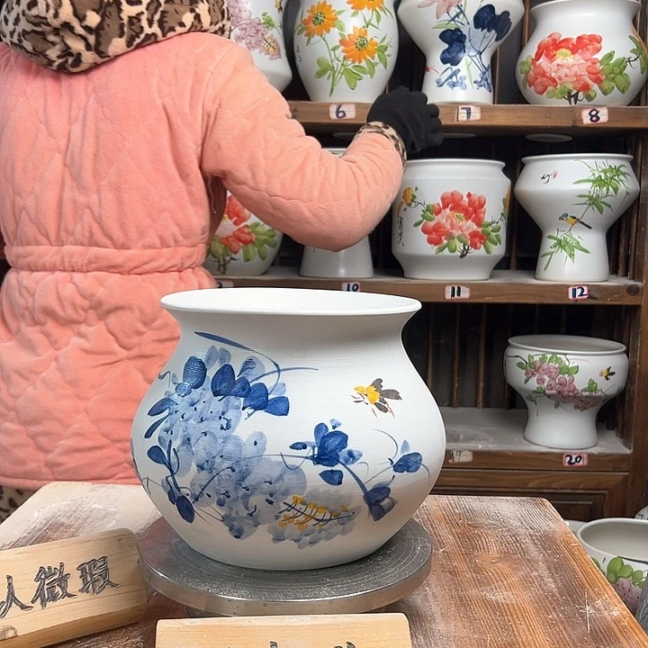 摆件钱袋子兰兰紫藤新款新款陶瓷