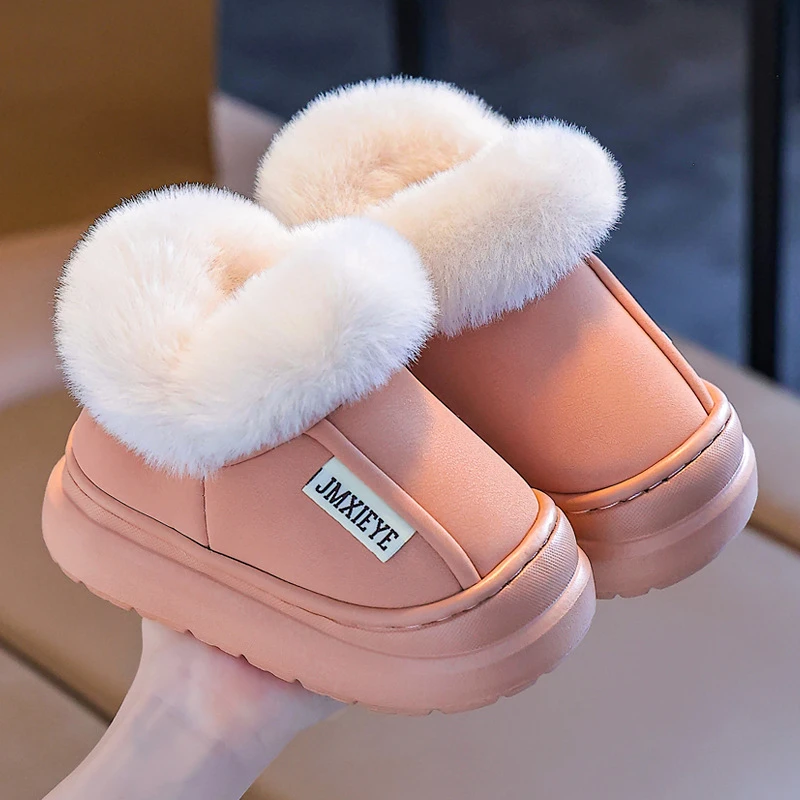 【冬款特价】冬季男童女童小孩室内外穿包跟棉鞋加绒保暖毛毛雪地靴