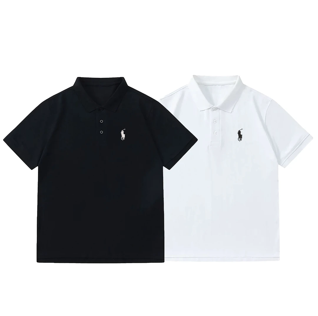刺绣小马POLO衫夏季新款休闲翻领商务简约刺绣正肩情侣有领T恤