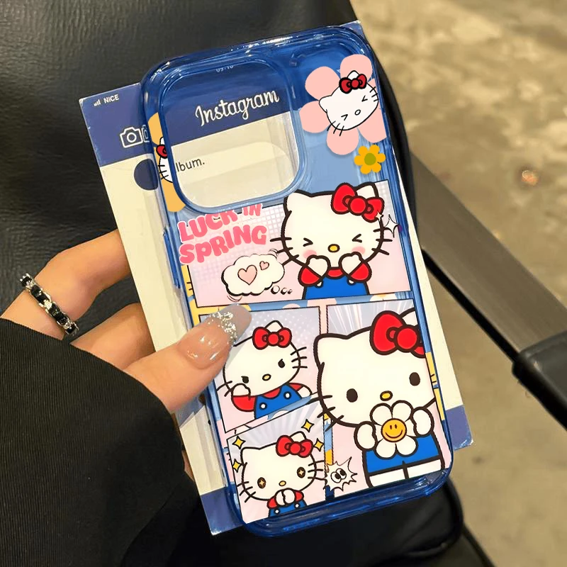 奥菲顿太阳花kitty酱适用iPhone16/15pro透蓝14p手机壳13苹果12套