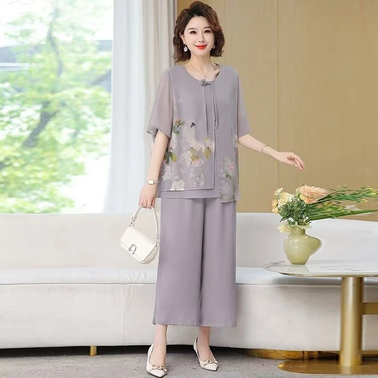 气质大码240斤时尚休闲网红洋气舒适外穿减龄宽松女士夏季套装