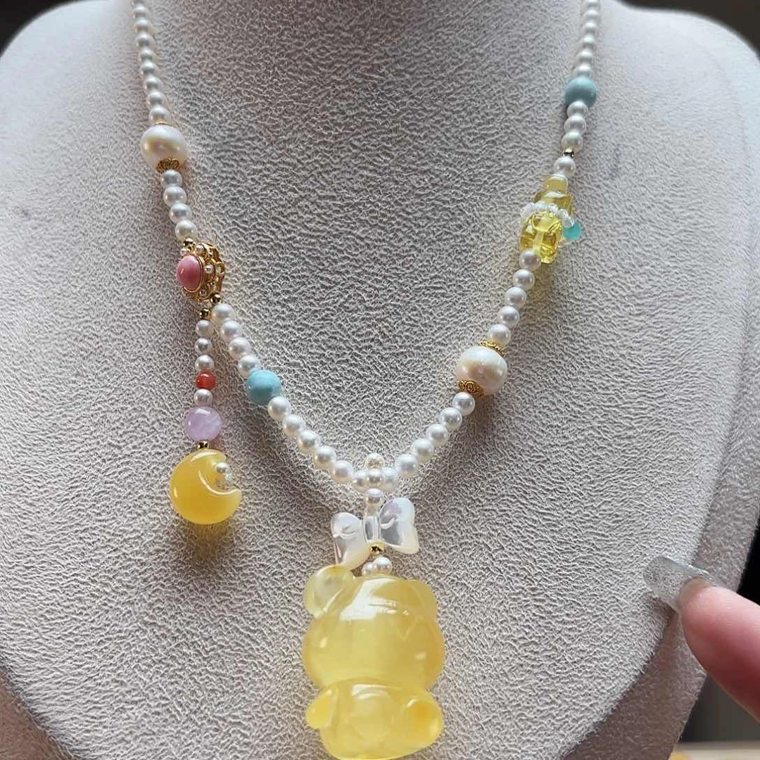 未镶嵌颈饰琥珀琥珀