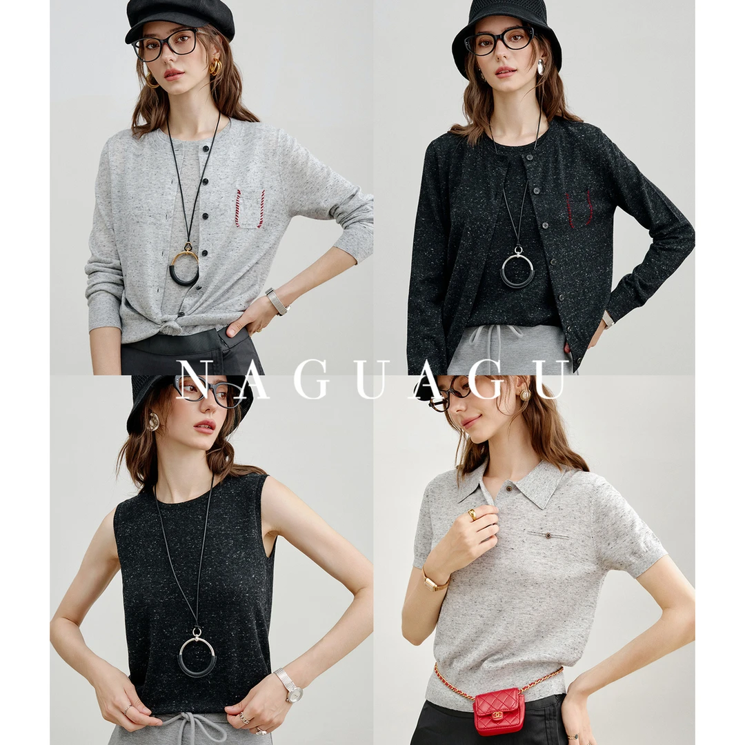 【智性格雷系列】亚麻女装针织衫FY3ZS0170-A