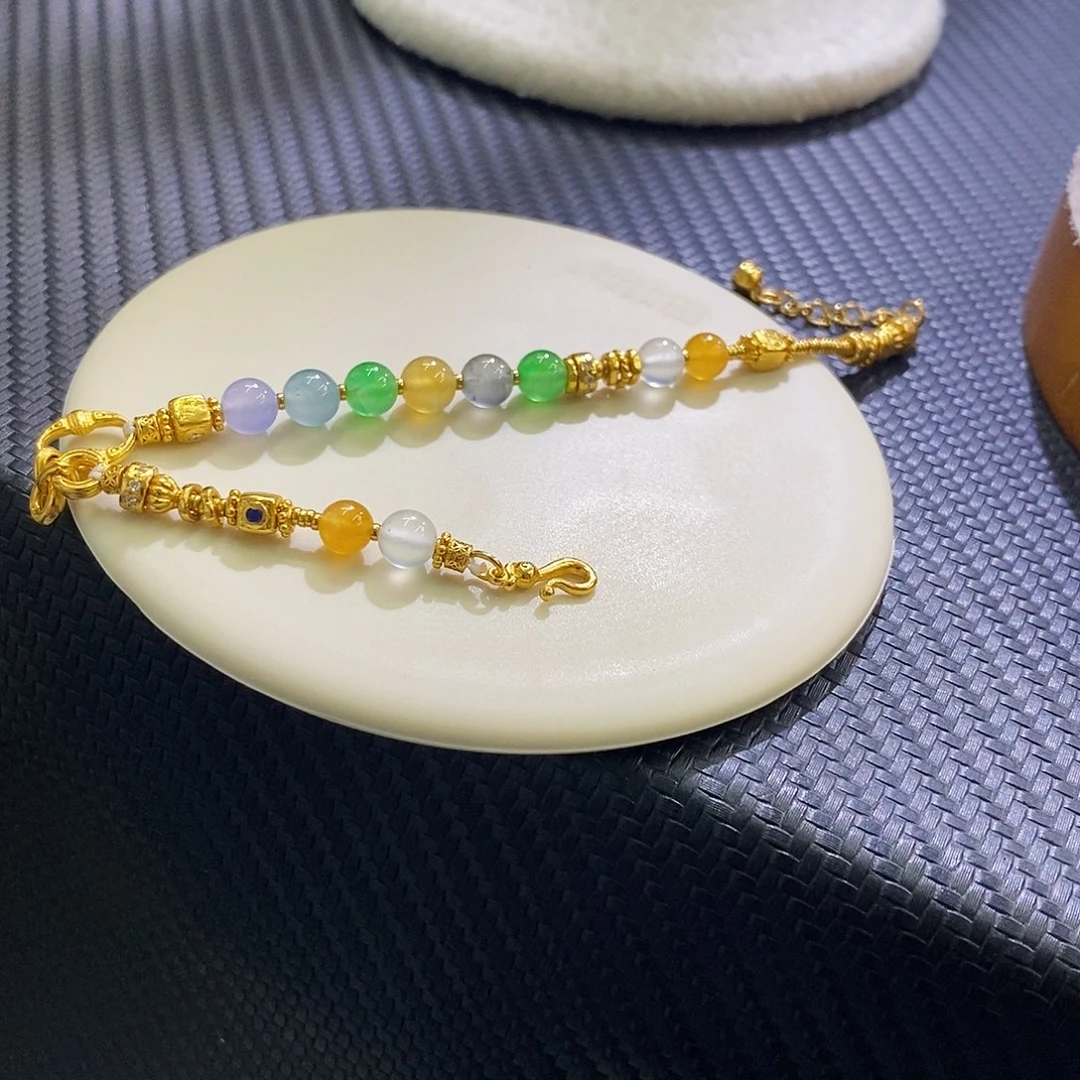 翡翠未镶嵌挂件手链