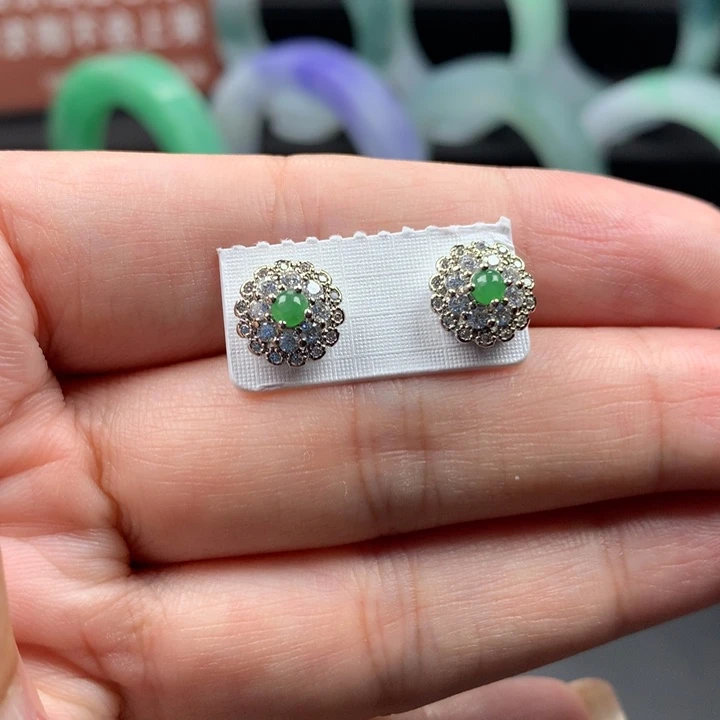 未镶嵌翡翠耳饰小*沙