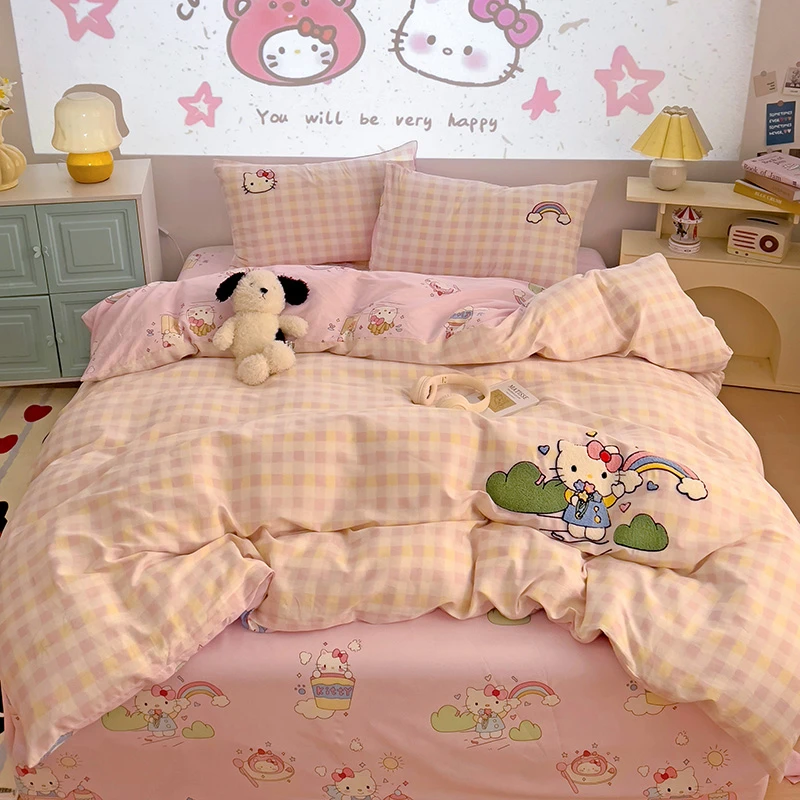 奇益峰叮当奶猫系列全棉毛巾绣三 /四件套亲肤小清新