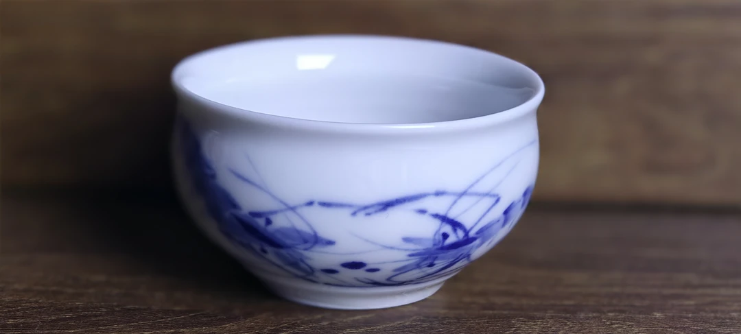 【忠意堂】釉下彩虾陶瓷家用主人杯茶具喝茶杯品茗杯