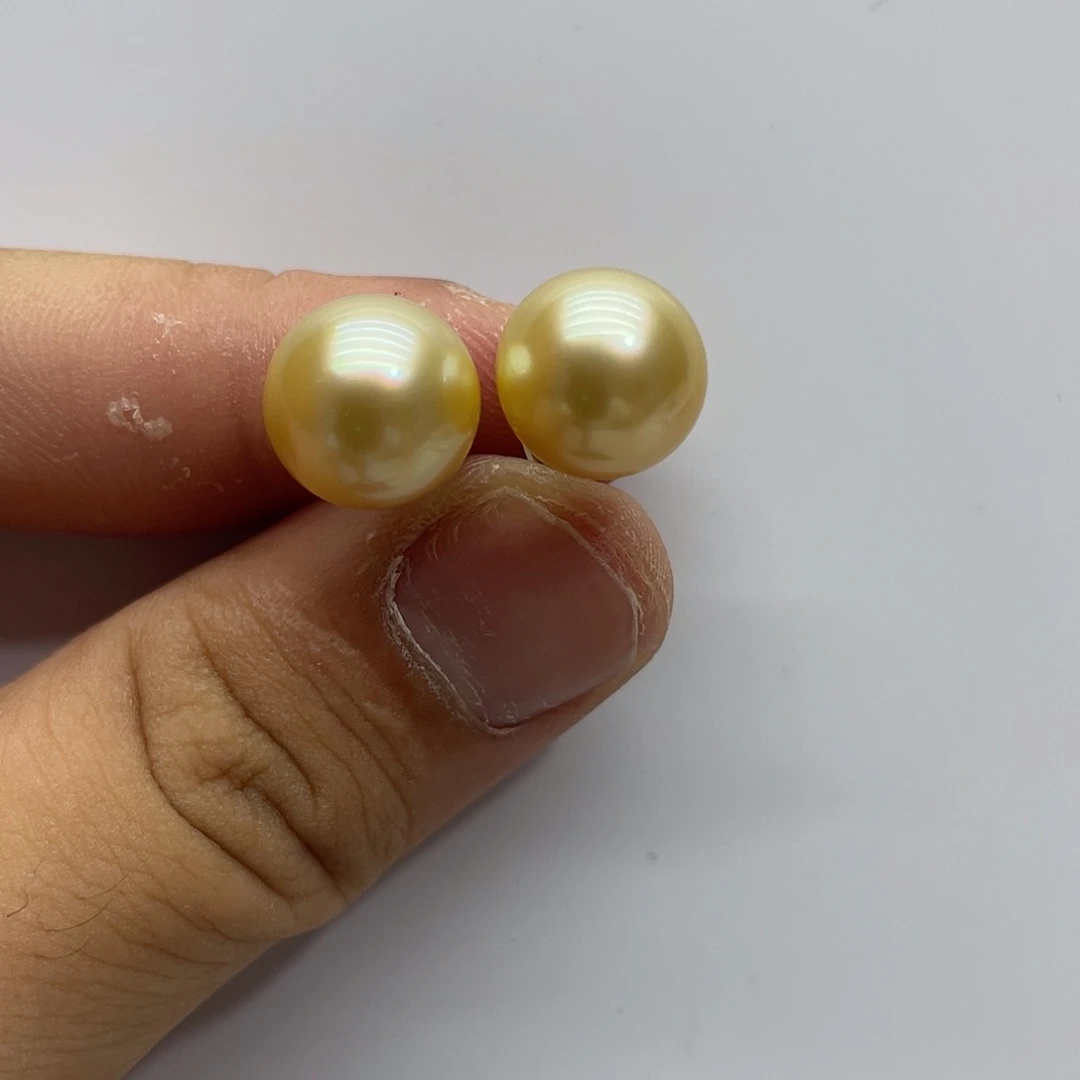 银S925镶嵌海水珍珠耳饰