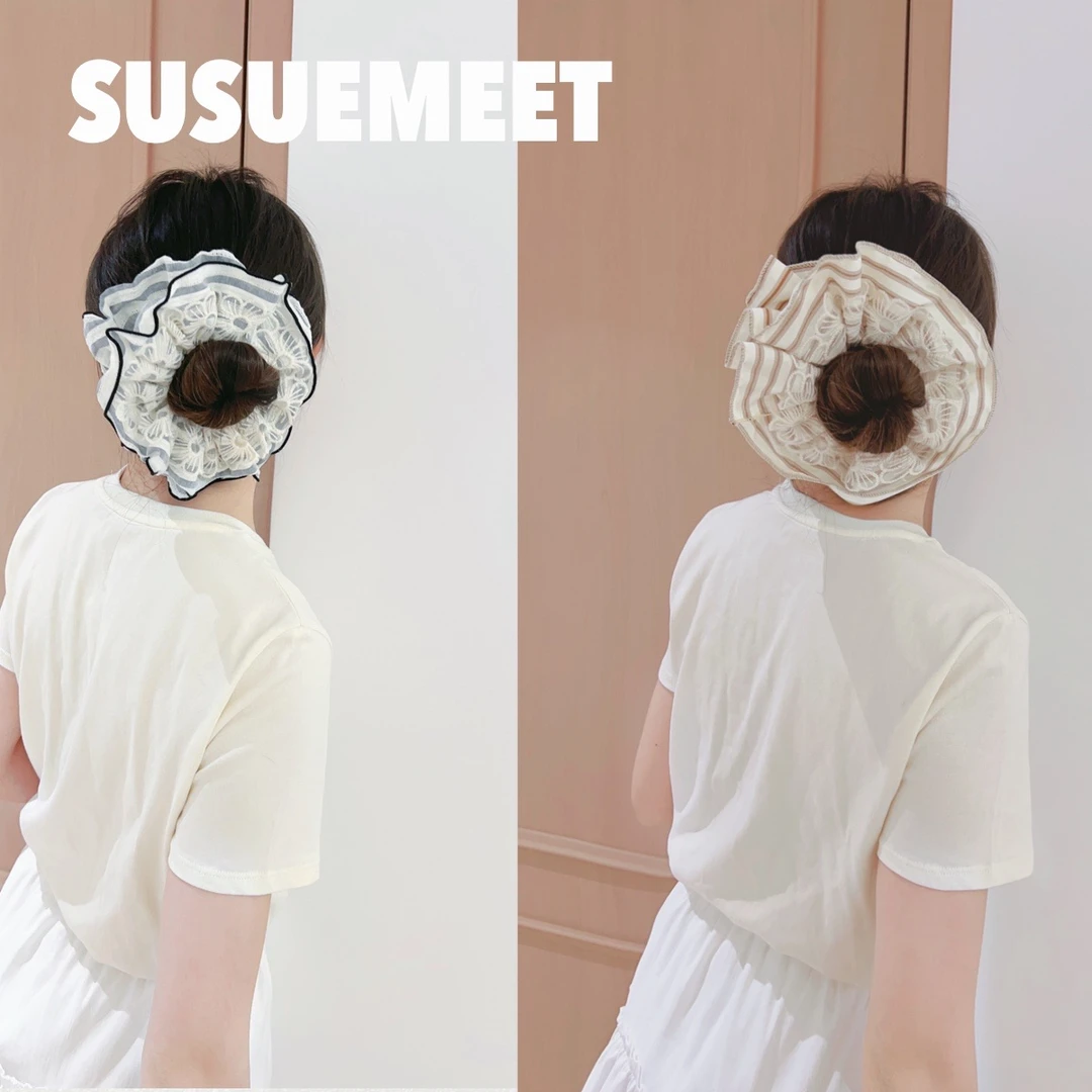 连排花花文艺多层发圈 清新气质女孩少女超仙多层头饰ins甜美发饰