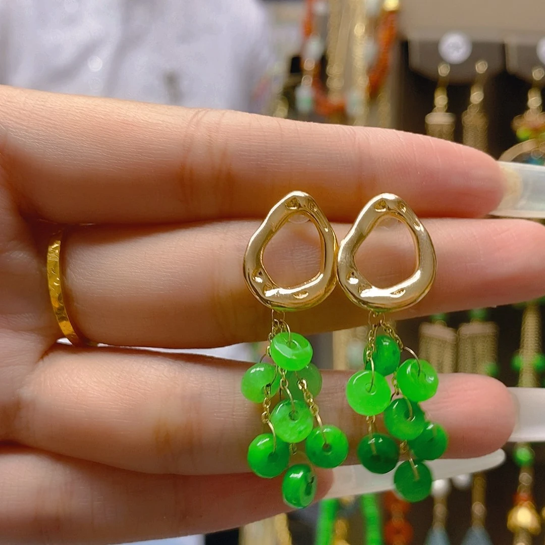 翡翠合金耳饰翡翠