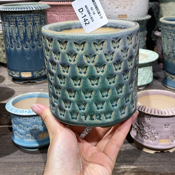 七里烧花盆2-18-142口径8