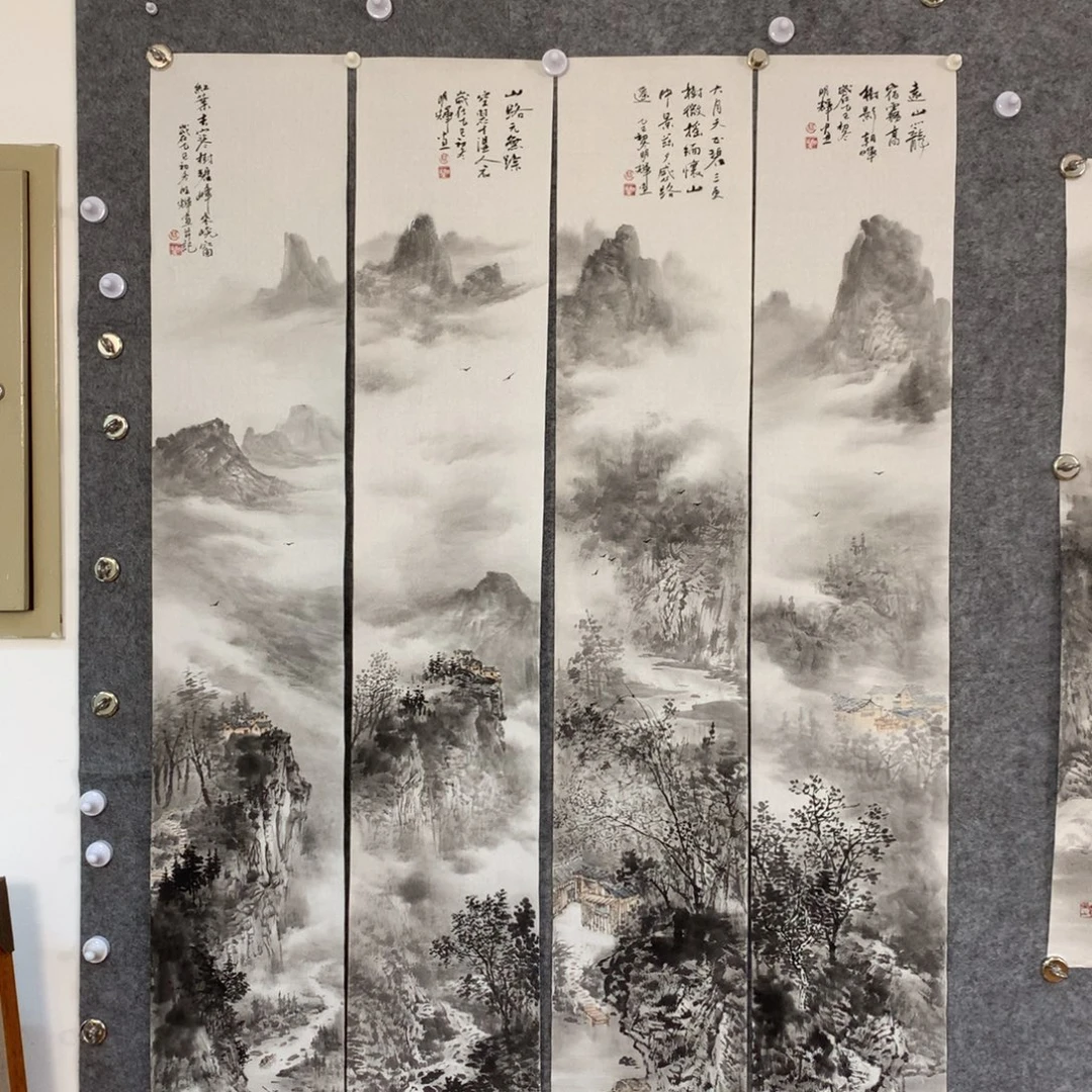 担***当国画山水作品写意