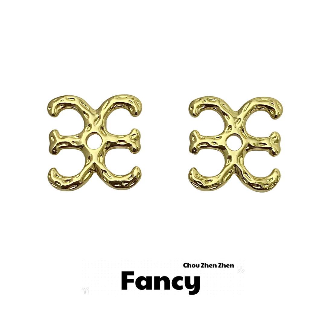 铜合金耳饰 【沉醉萨蔓萨耳环】秋冬小众时尚气质高级感大logo耳饰