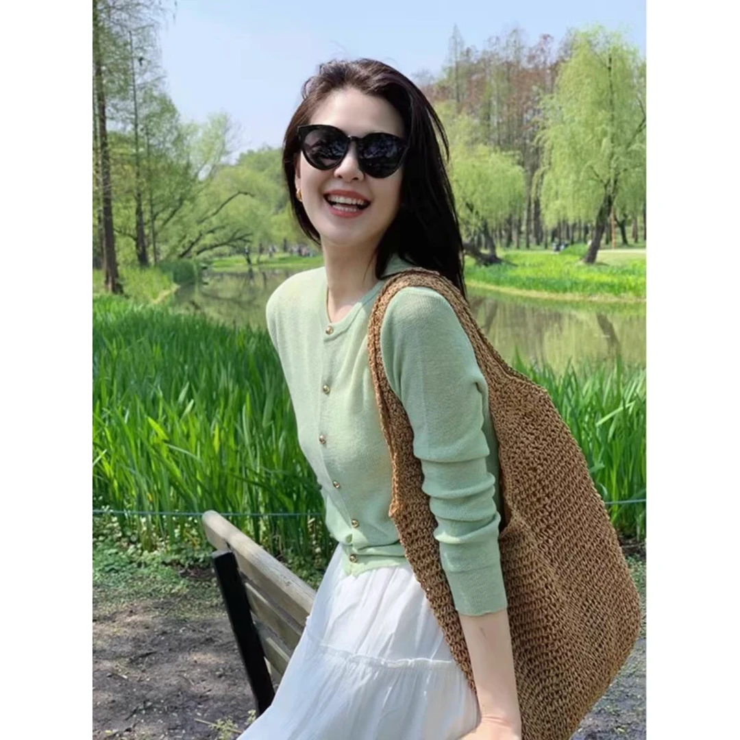 慵懒风极简风时尚套装秋季修身温柔显瘦针织开衫半身裙套装