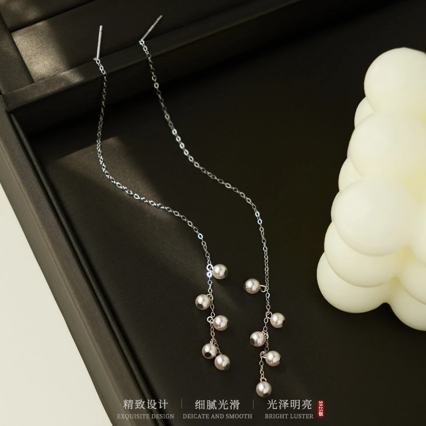 925银耳饰 曼塔玫瑰紫葡萄长款流苏耳线甜美清新百搭女款耳饰