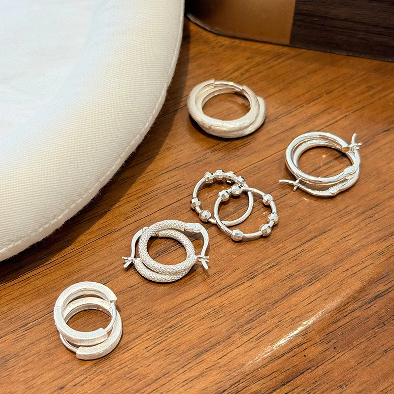 925银耳饰 925纯银耳圈耳扣合集时髦通勤百搭款耳饰一年四季佩戴