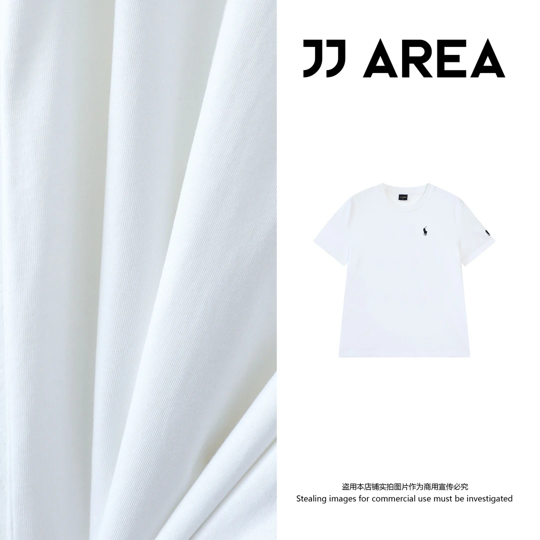 【JJ AREA】娇娇“小马标4.0”高支纯棉2025春夏新款圆领休闲印花T恤