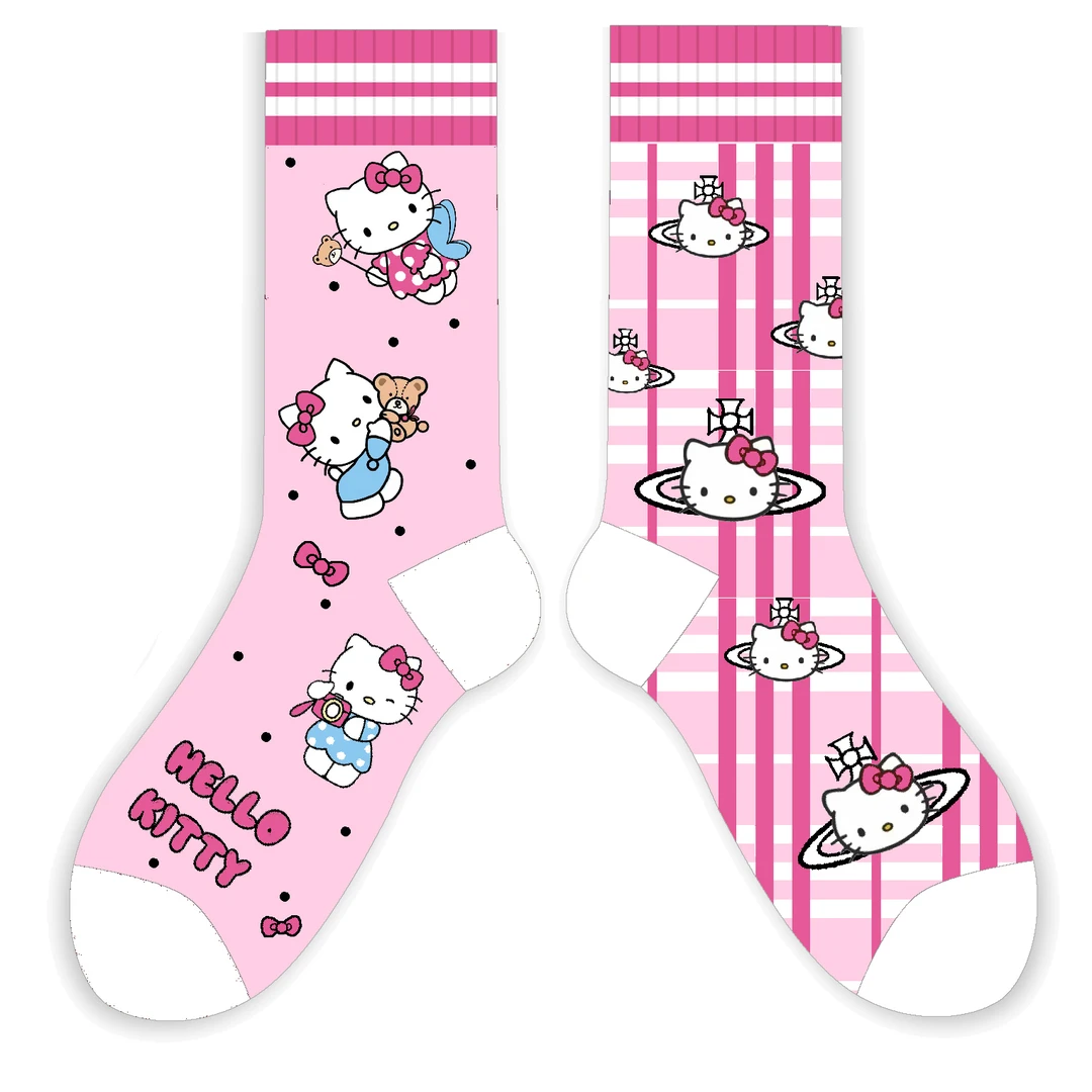 三双包邮AB版新款潮袜卡通秋冬袜子个性情侣高筒三双包邮高腰高筒