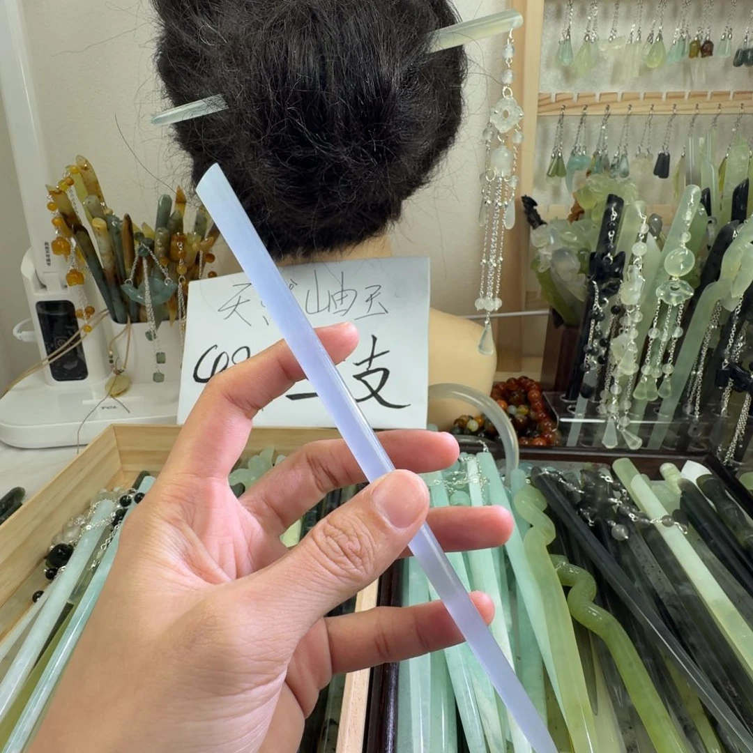 蛇纹石玉发饰未镶嵌i*7