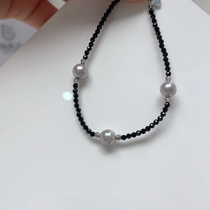 海水珍珠手绳银S925镶嵌7-8mm