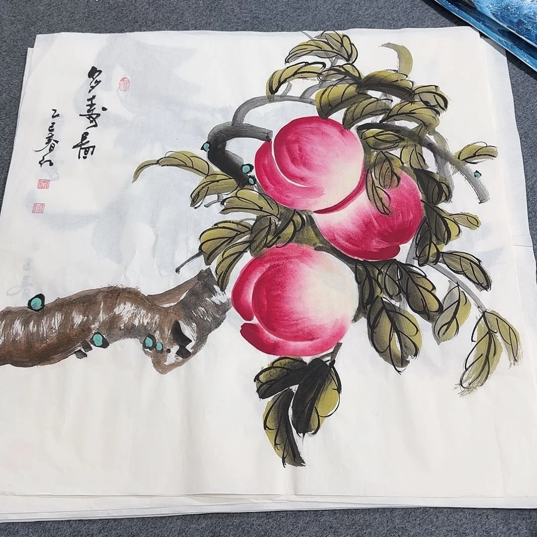 国画尺寸70X70手绘作品