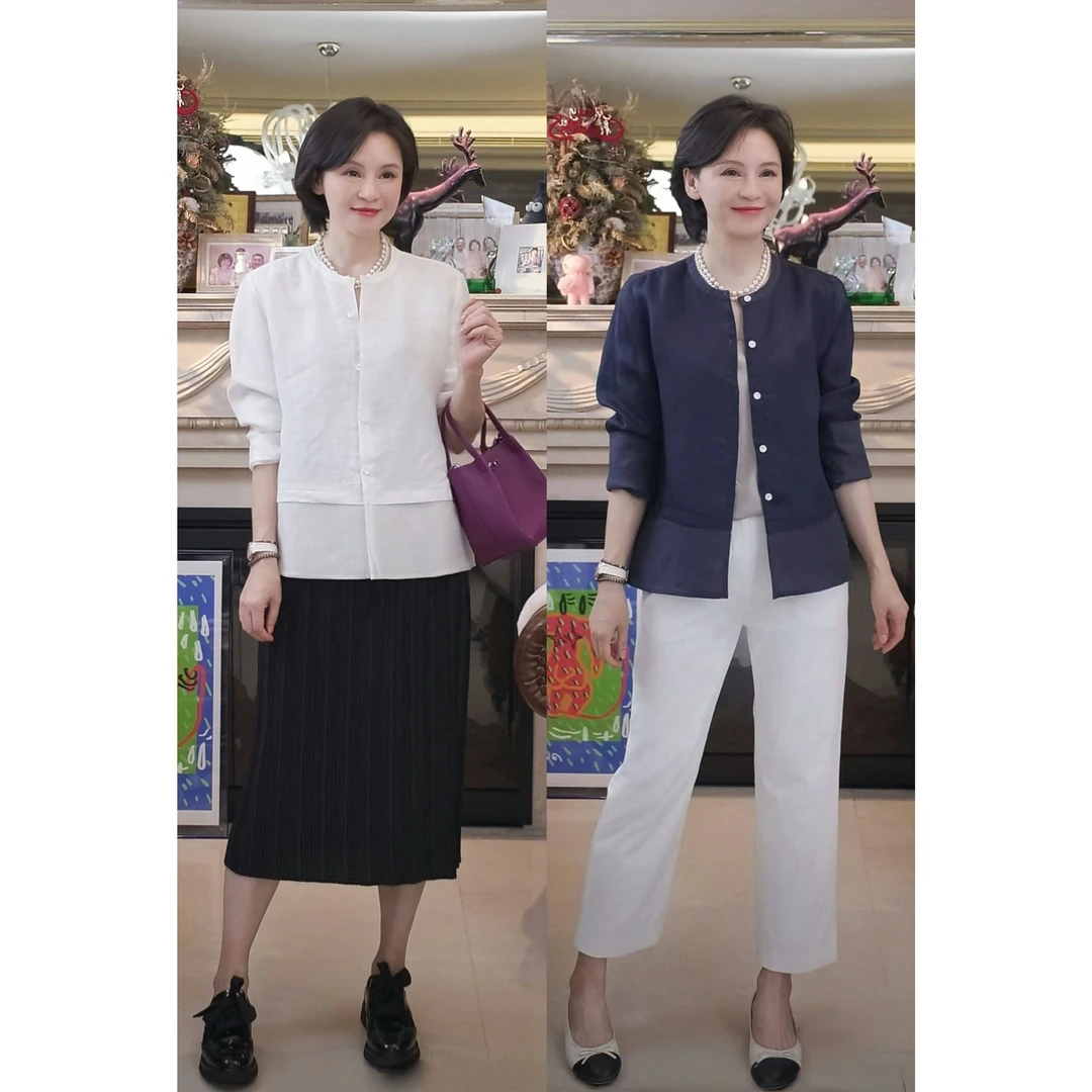 我是摩羯 高级双穿 6A级桑蚕丝苎麻两面穿夏拼接开衫外套