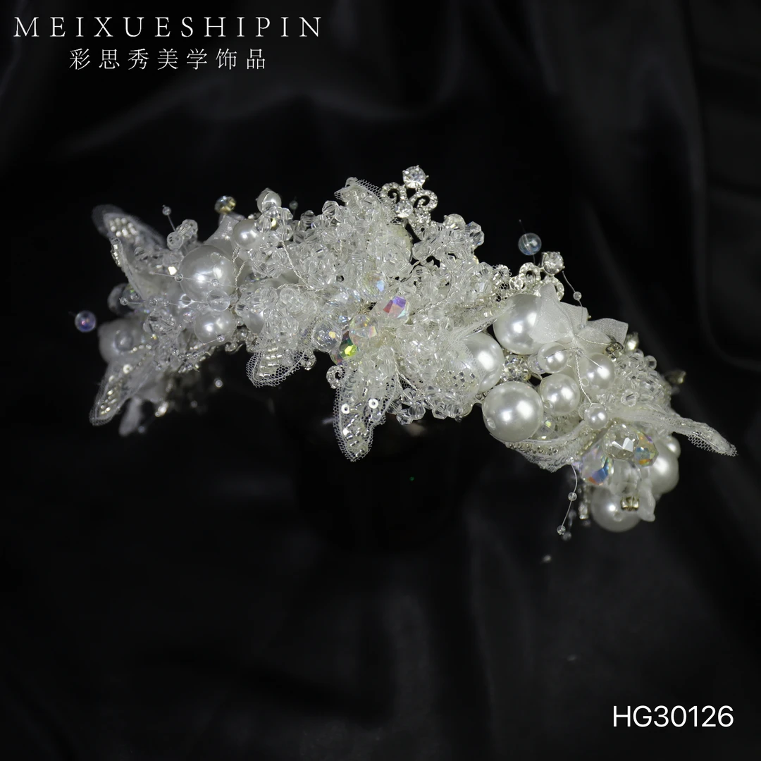 HG30126 重工蕾丝水晶皇冠婚礼仪式精致耐用头饰