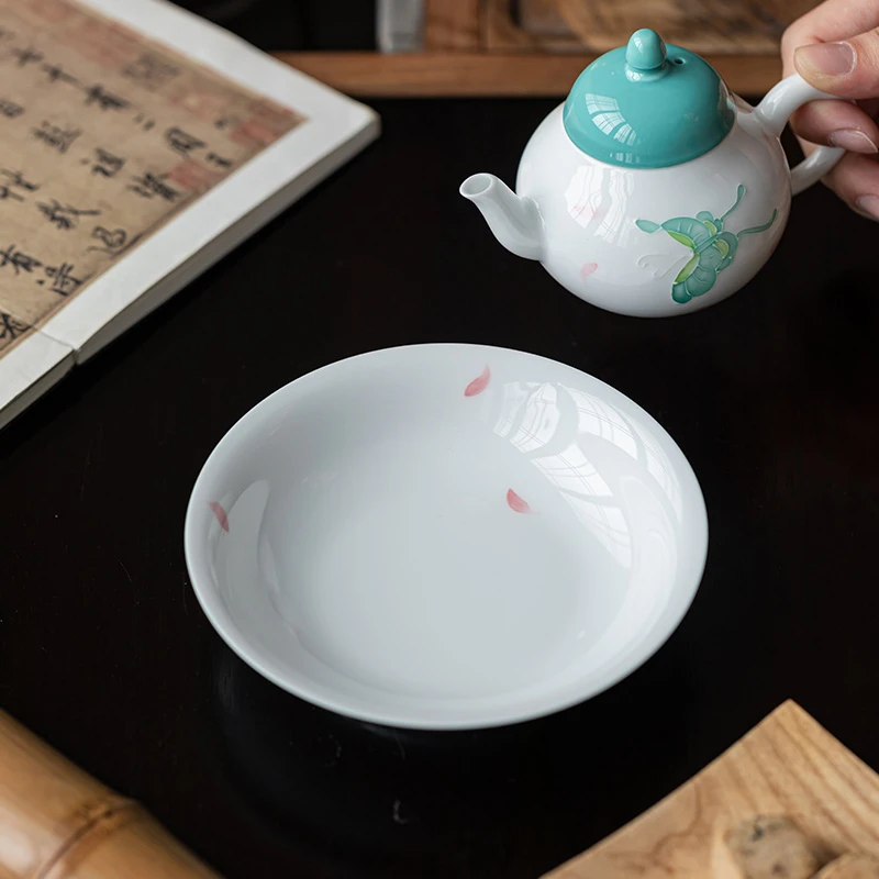 陶瓷圆满壶承茶承壶托中式家用茶台干泡盘养壶垫茶盘茶具茶道配件