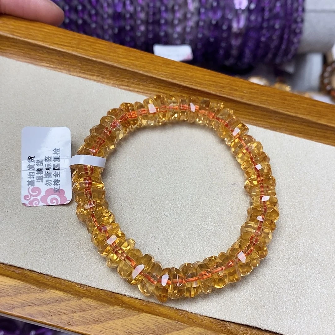 黄晶珠宝半成品未镶嵌落*盘缠