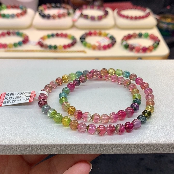 手串未镶嵌西瓜碧玺西瓜手串6.2mm