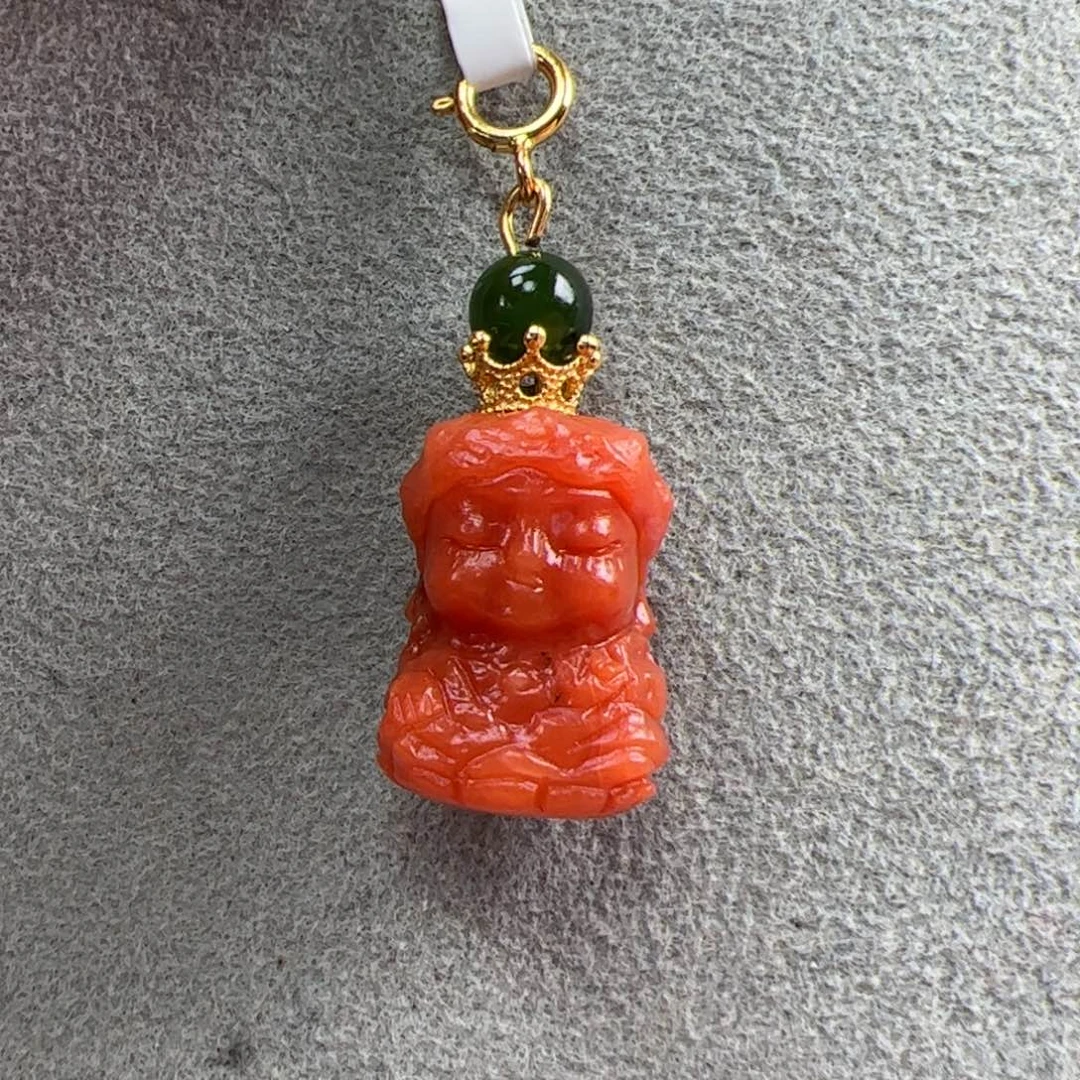 南红玛瑙银S925镶嵌（万能扣度母15*11）