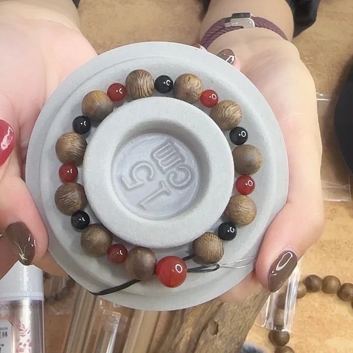 沉香木手串DIY沉香手串，➕黑曜石