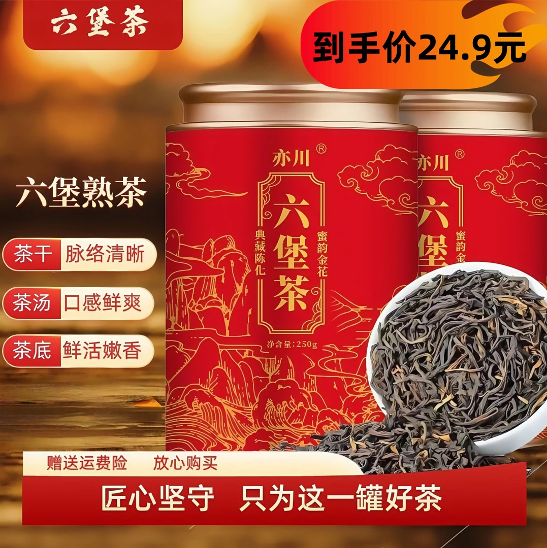 10年陈老六堡茶广西梧州特级六堡茶正宗茶品官方正品陈香熟茶耐泡