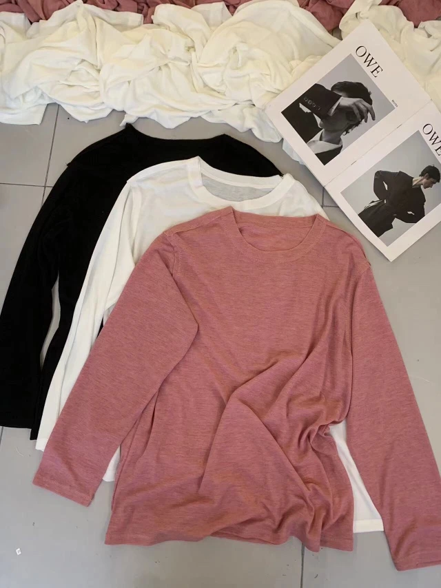 2670【PINGJIE】2025长袖打底）时尚休闲潮流舒适百搭洋气T恤