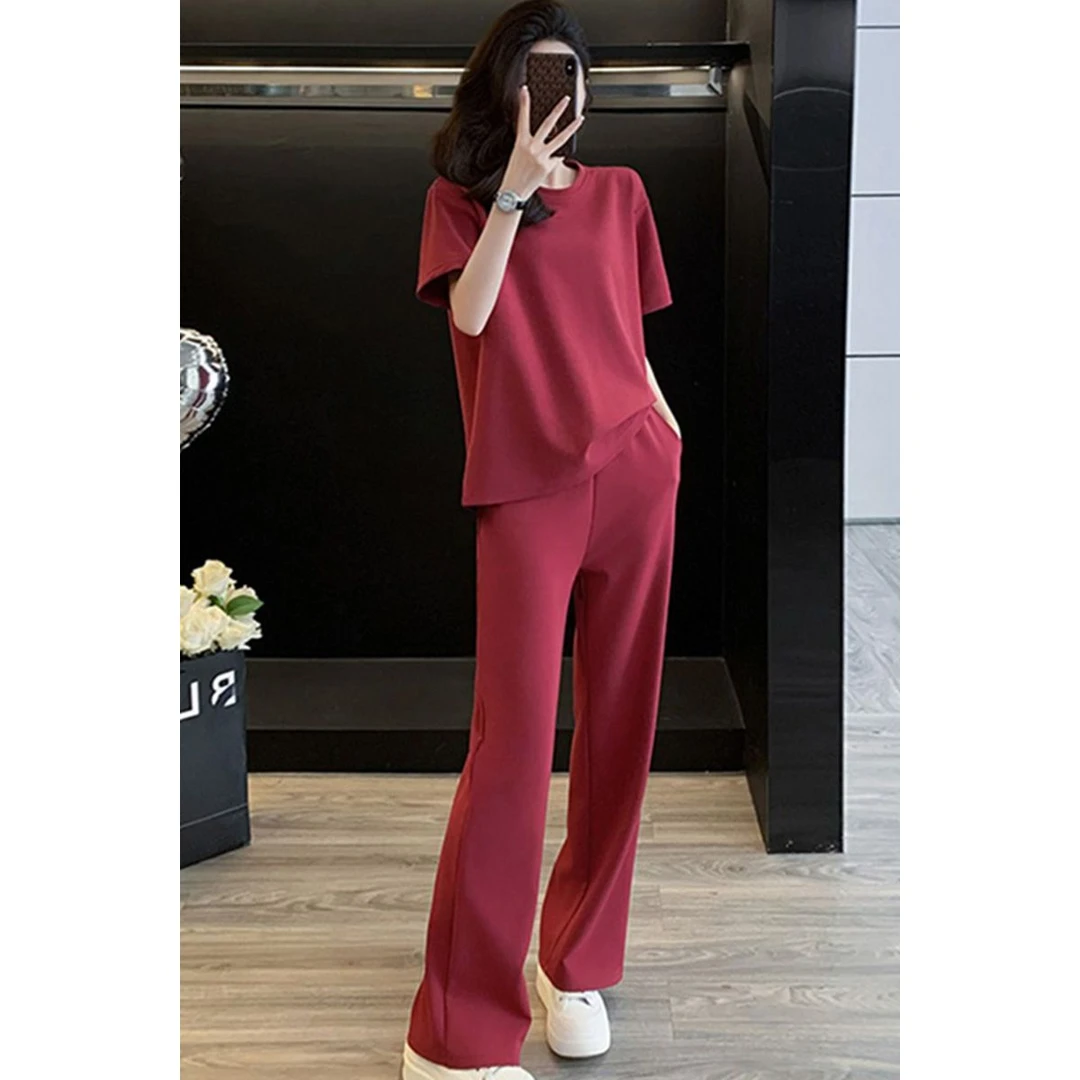 【正品】迪卡侬INS欧货高级感运动休闲套装女夏季显瘦减龄时髦短袖