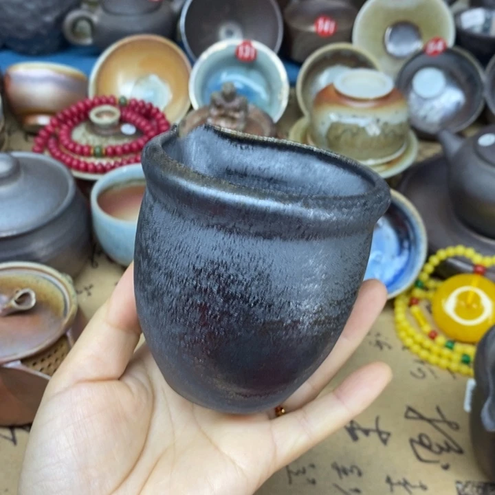 陶杯子全手工艺柴烧裸烧公道杯